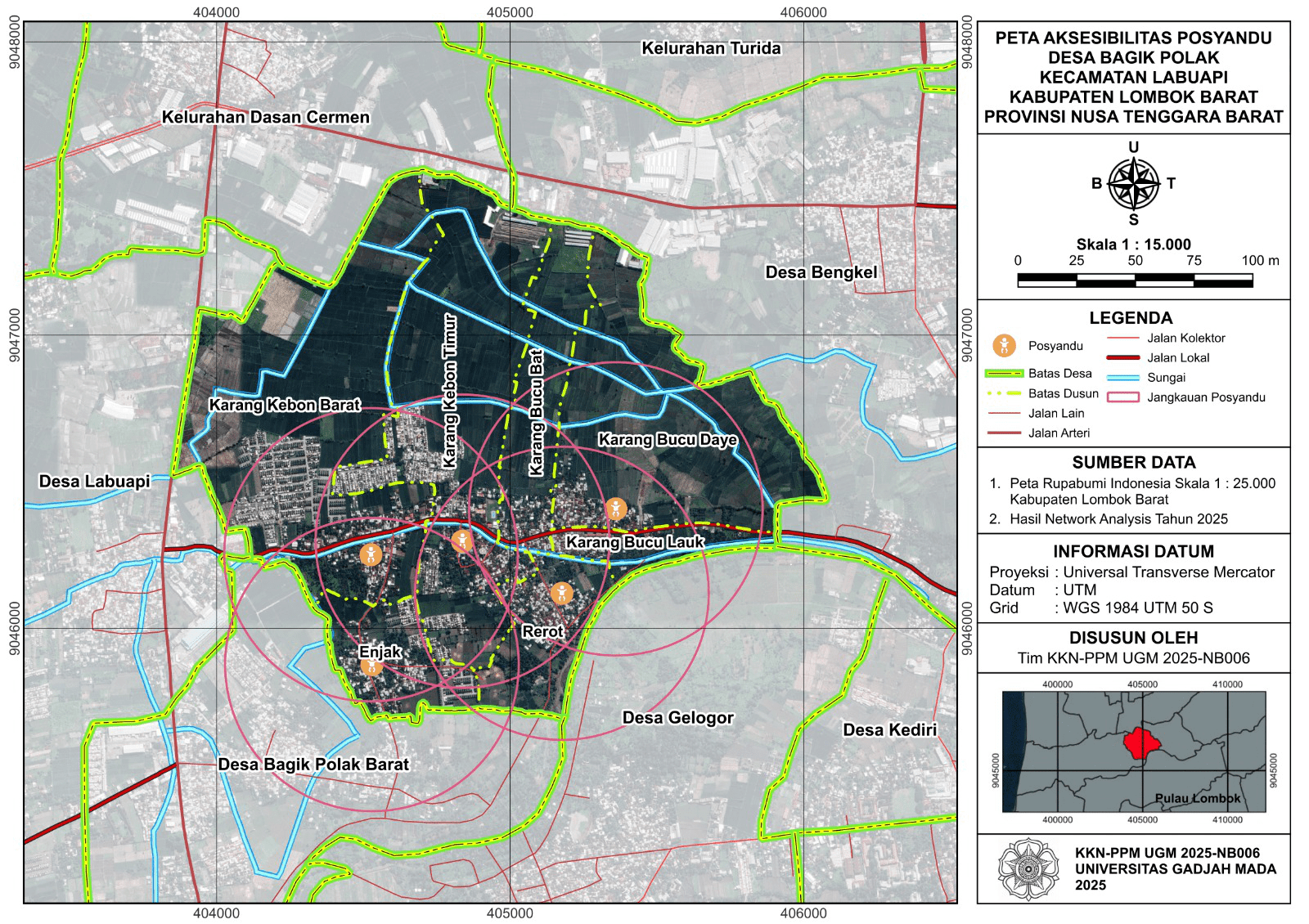 Peta Aksesibilitas Posyandu Desa Bagik Polak