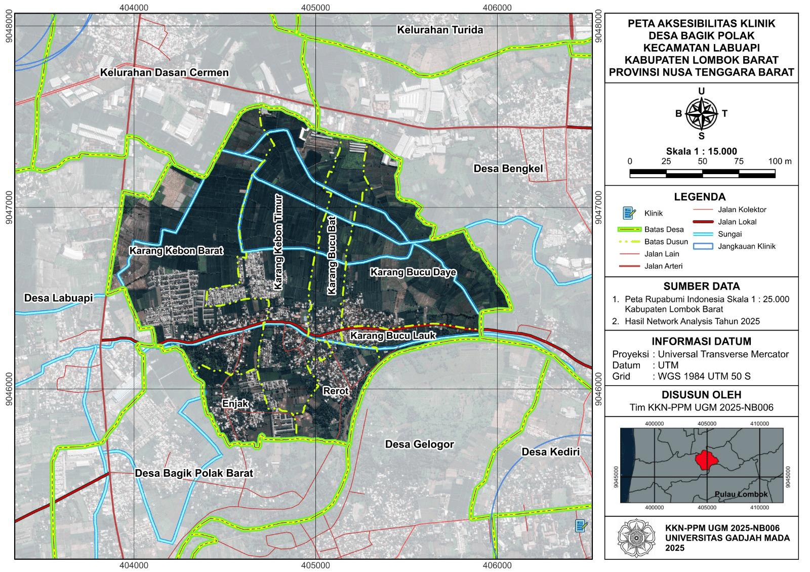 Peta Aksesibilitas Klinik Desa Bagik Polak