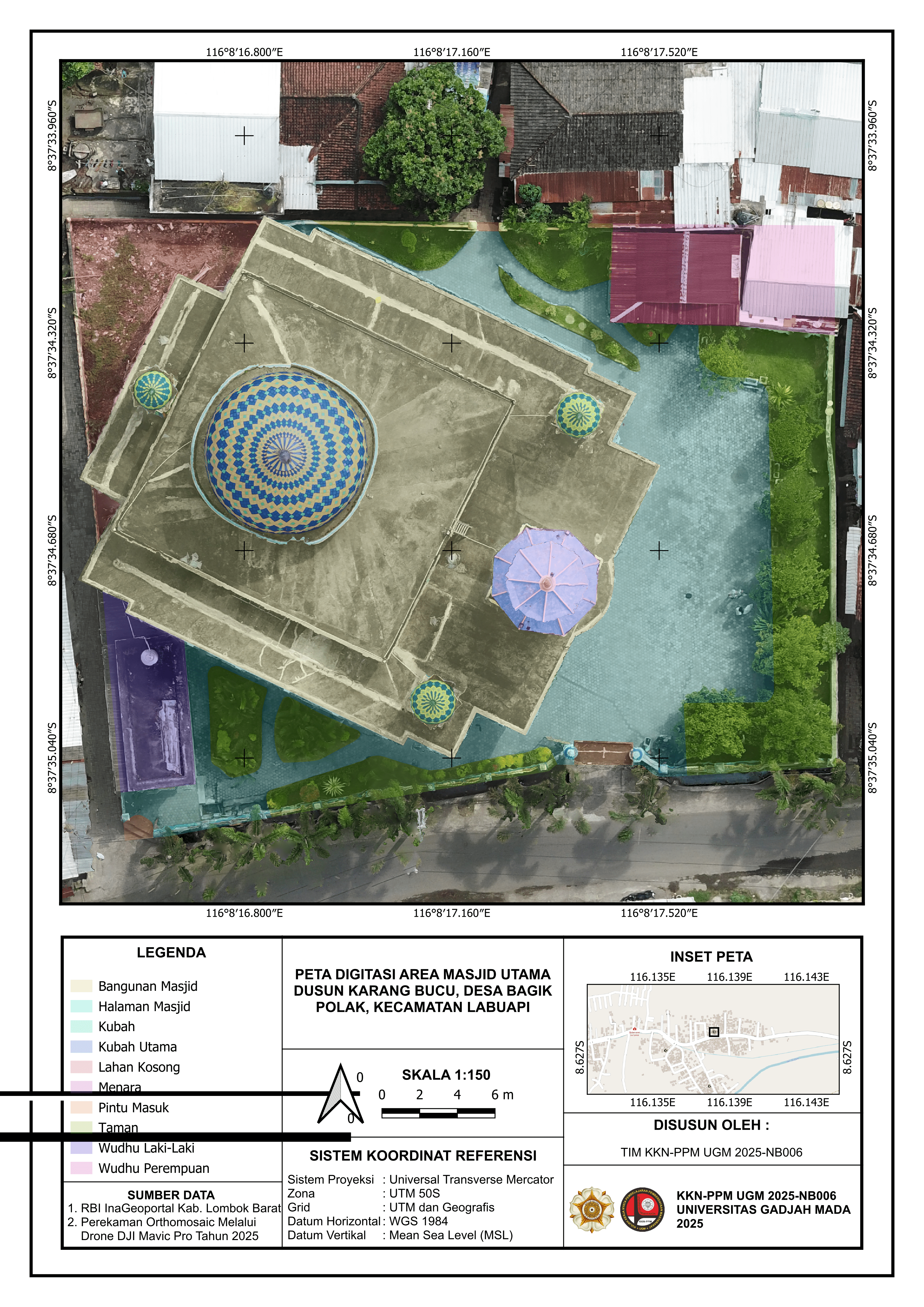 Peta Digitasi Area Masjid Utama Dusun Karang Bucu