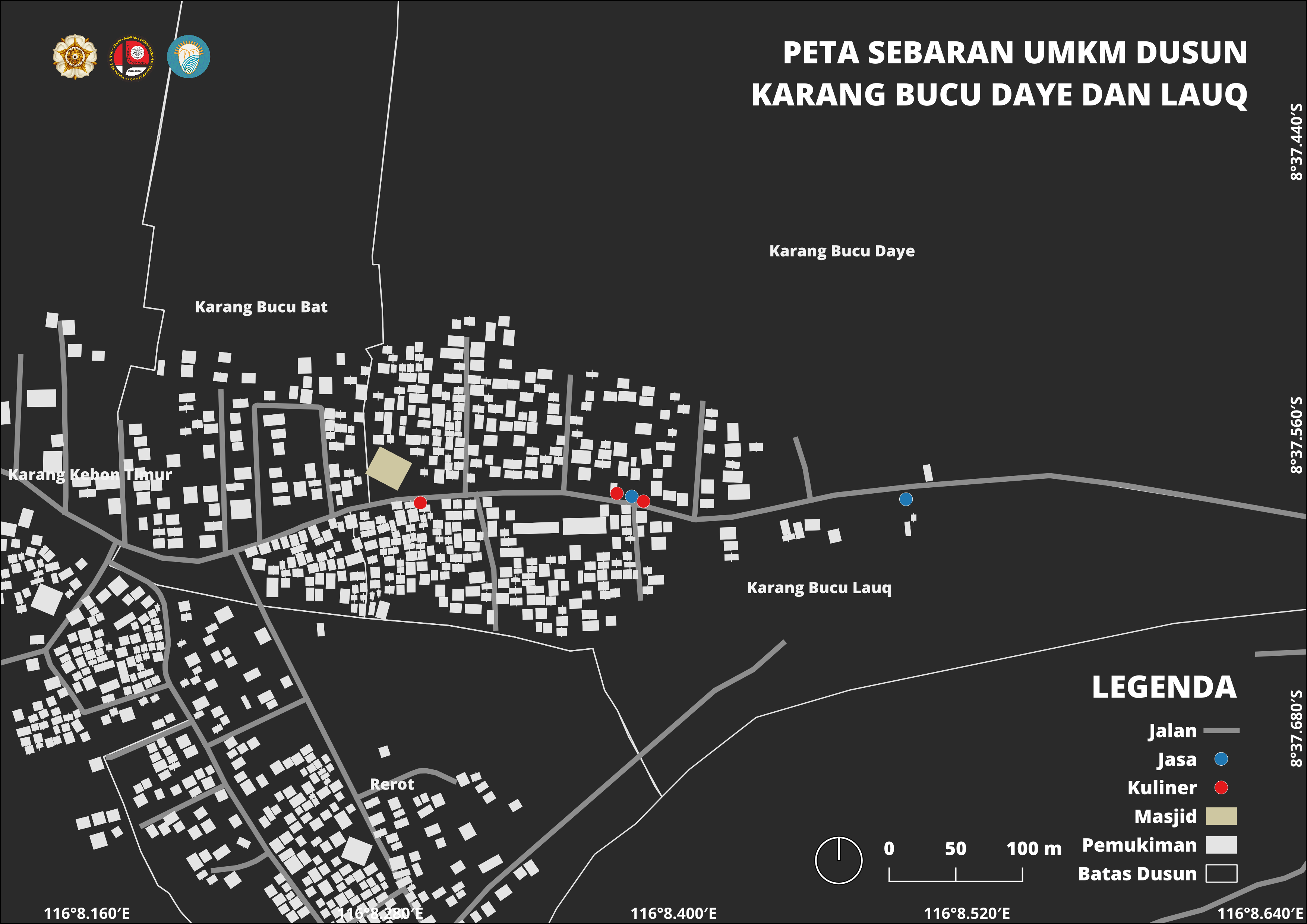 Peta Sebaran UMKM Dusun Karang Bucu Daye dan Lauq
