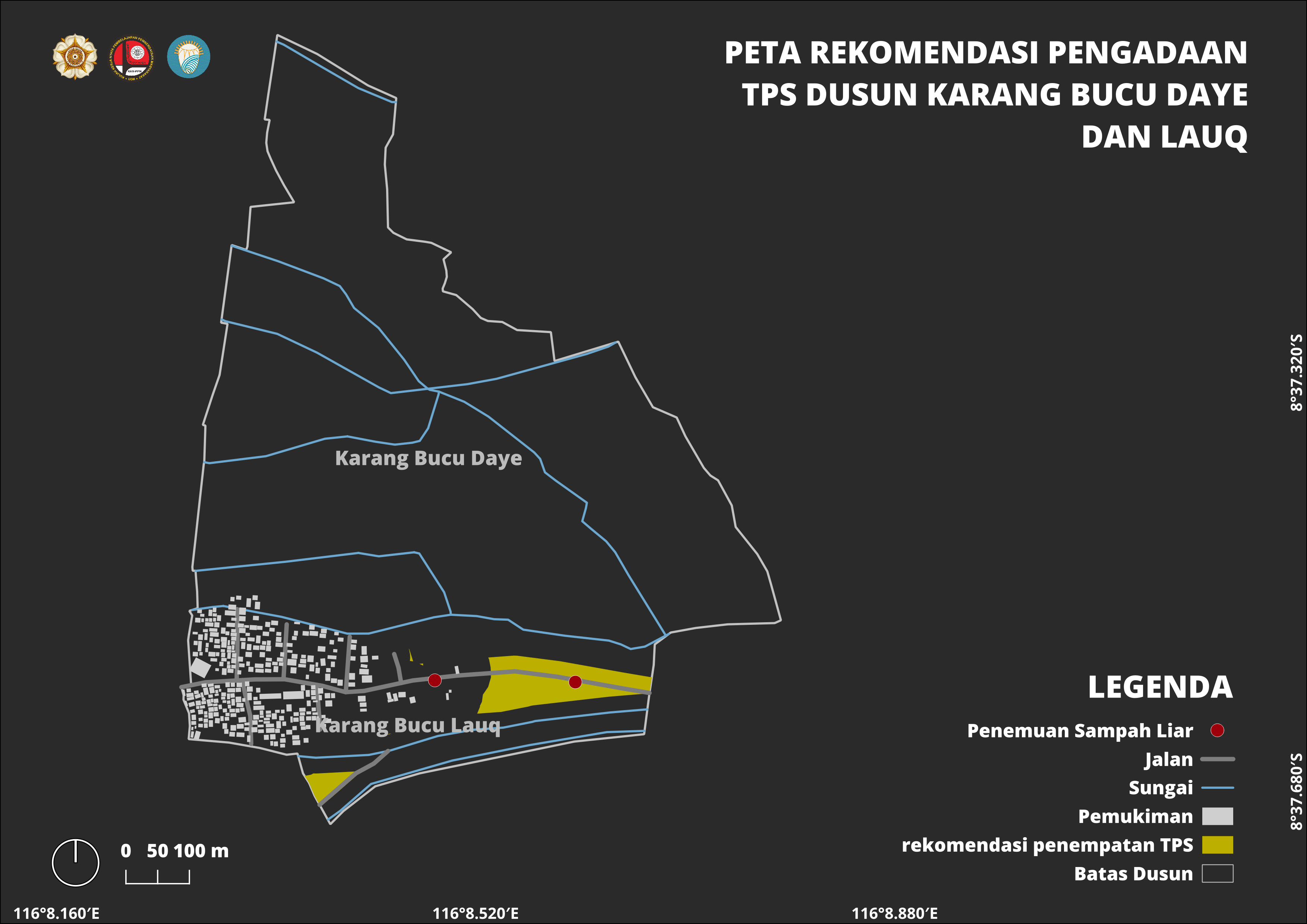 Peta Rekomendasi Pengadaan TPS Dusun Karang Bucu Daye dan Lauq