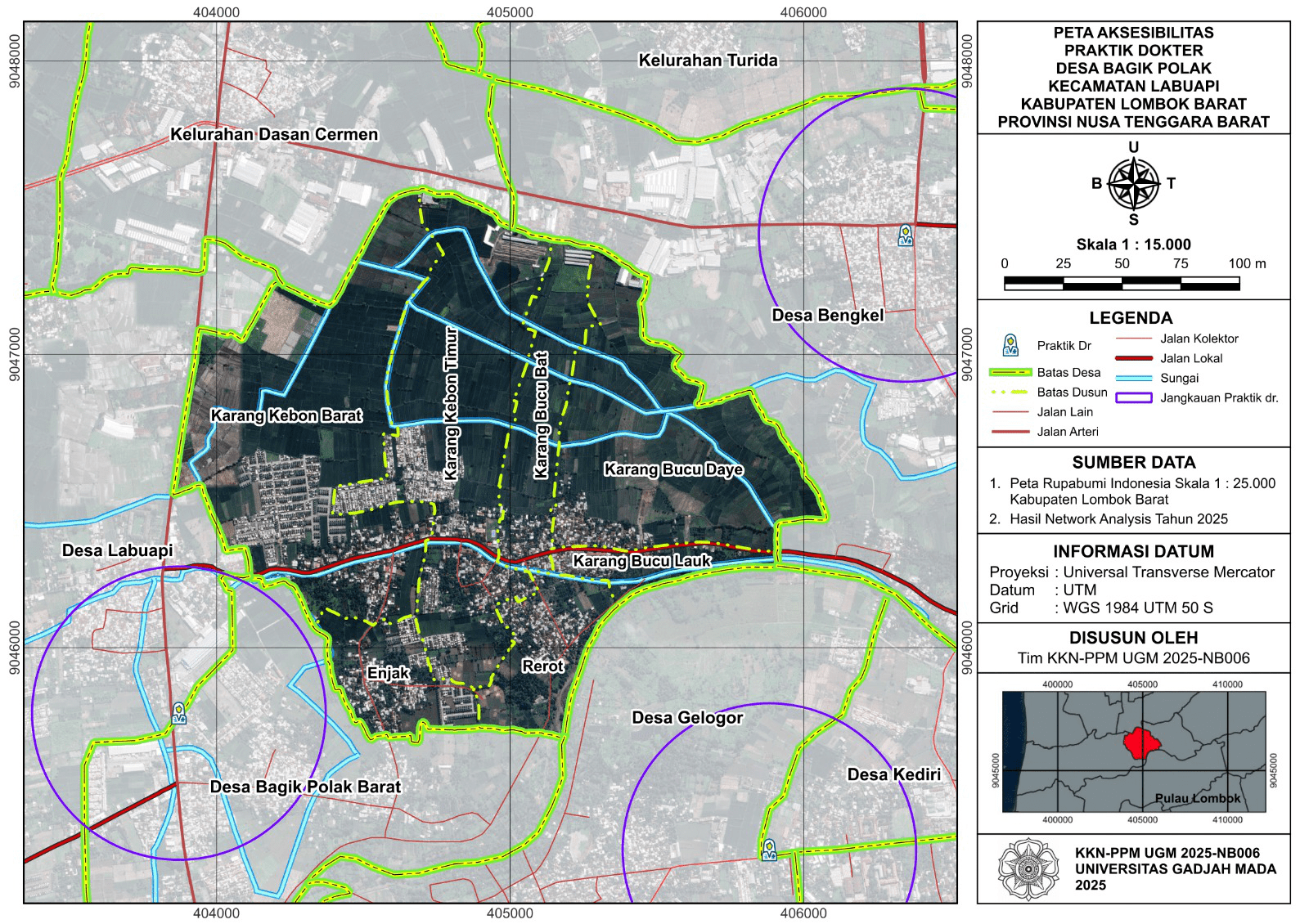 Peta Aksesibilitas Praktik Dokter Desa Bagik Polak